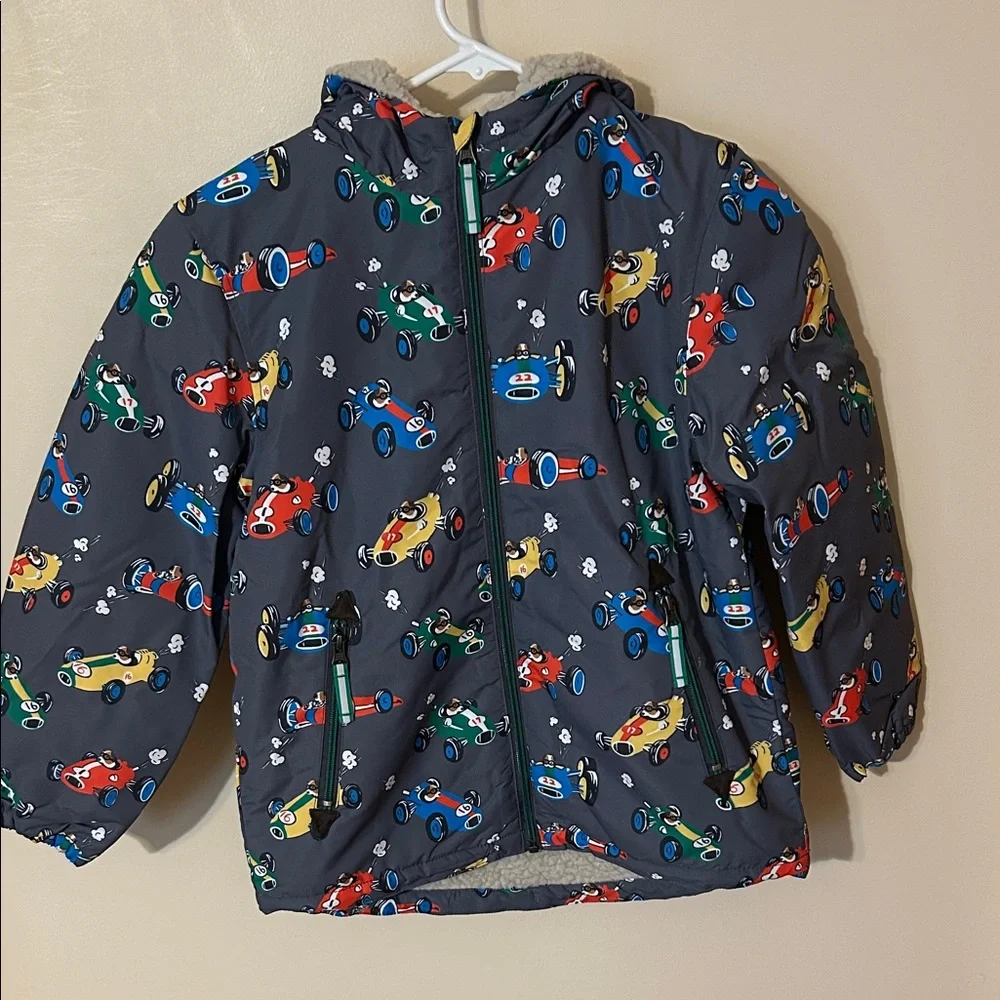 Mini Boden Colorful Racing Car Jacket 9/10 NWT - Picture 1 of 4